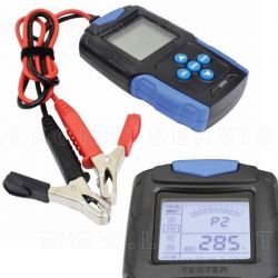 Comprobador y diagnosis de batería y alternador. Para 6V y 12V.