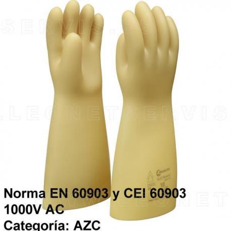 Par de guantes dieléctricos aislantes y Arc Flash, Clase 0 - 1.000 V