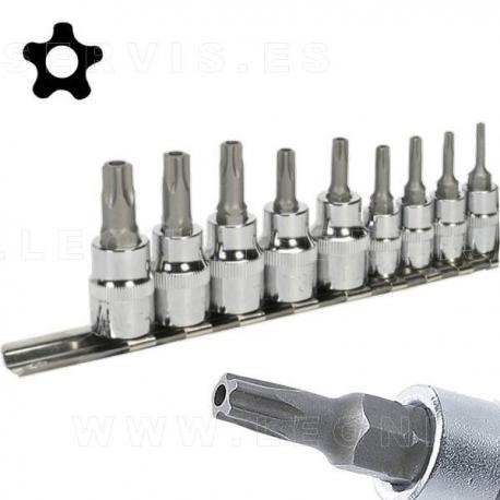 Juego de puntas TS inviolables (5 puntas) en vaso 1/4"