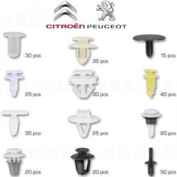 Set de fijaciones para Citroën y Peugeot | 345 clips y grapas