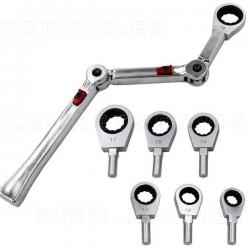 Llaves de Estrella con Carraca Multiangular – Juego 9 Piezas