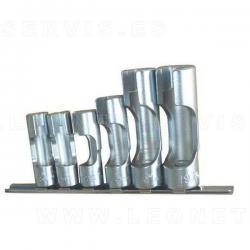 Juego de vasos 3/8" con ventana 6 piezas