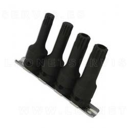 Juego de puntas de impacto XZN, 15 caras. Cuadradillo de 1/2"