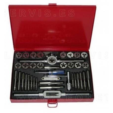 Maletín de machos y terrajas  con 40 piezas