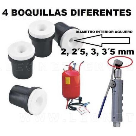 4 boquillas DIFERENTES para arenadora EM044PT