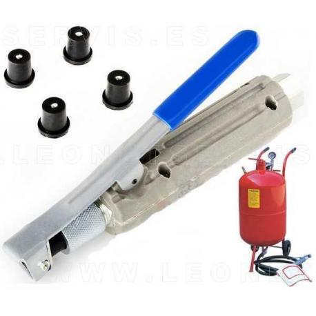 Pistola  y boquillas de recambio para la arenadora 0044. 4 boquillas