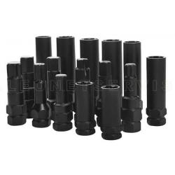 Juego de vasos para tornillos antirrobo 16 piezas