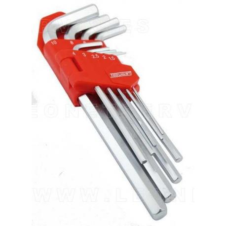 Juego de llaves allen, 9 piezas