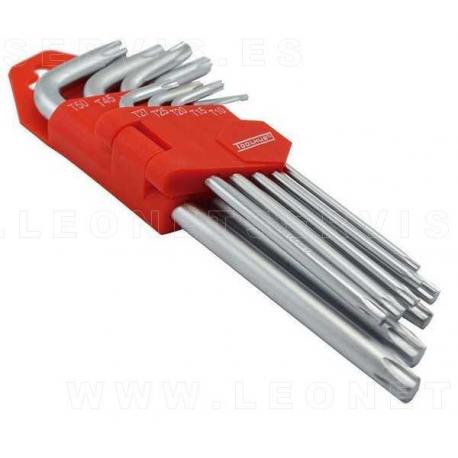 Juego de llaves torx, 9 piezas, T10 - T50