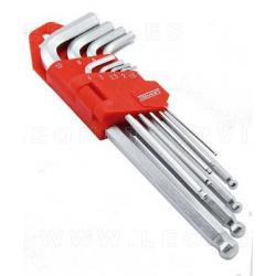 Juego de llaves allen de bola, 9 piezas, 1,5 - 10mm