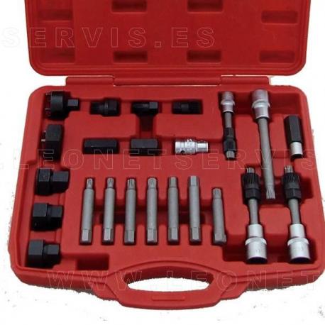 Juego de puntas para poleas de alternadores 24 piezas
