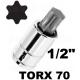 Vasos 1/2" con punta torx 70
