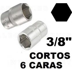 Vasos cortos  3/8", 6 caras acero crv (50bv30)