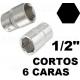 Vasos cortos 1/2", 6 caras acero crv (50bv30)