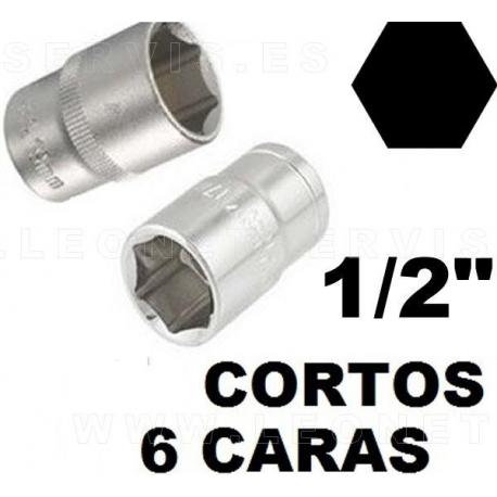 Vasos cortos 1/2", 6 caras acero crv (50bv30)