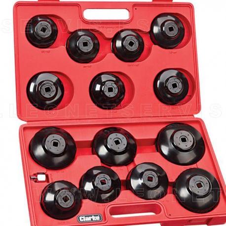 Vasos para filtros de aceite 3/8" y 1/2", 15 piezas