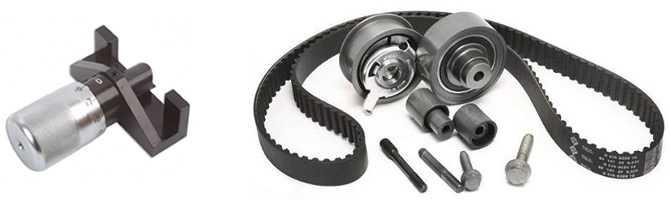 Herramientas para reparación y sustitución de correas y poleas de motor