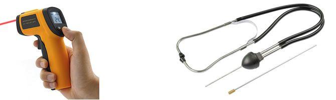 Herramientas para medir temperatura y oír ruidos