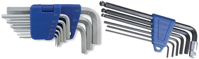 Conjuntos de llaves acodadas de Allen, Torx, Ribe..