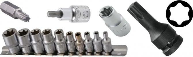 TORX. Puntas y vasos sueltos y juegos completos o variados.