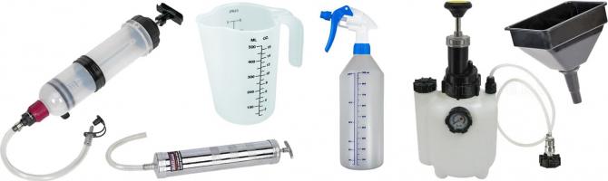 Herramientas para líquidos, pulverizadores y grasas