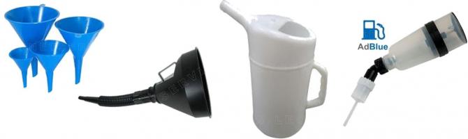 Garrafas, jarras y embudos