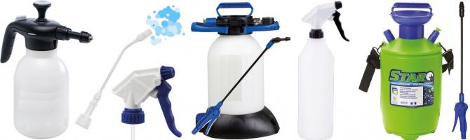 Pulverizadores a presión de líquidos y de espuma. Manuales y neumáticos